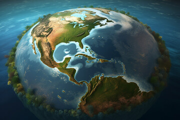 Fototapeta premium Earth Day - conceptual illustration. Sustainable, eco, green, planet friendly. Generative AI