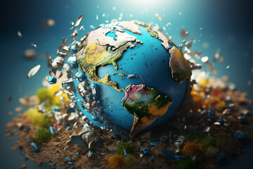 Fototapeta na wymiar Earth Day - conceptual illustration. Sustainable, eco, green, planet friendly. Generative AI