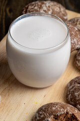 Fresh chocolate gingerbread and mill milk