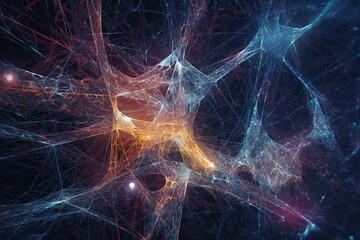 A vast neural network, conceptual abstract illustration. Generative AI