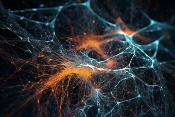 A vast neural network, conceptual abstract illustration. Generative AI