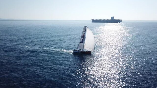 sailing in the sea