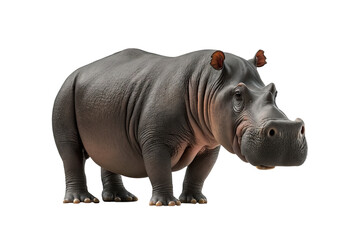 A hippo isolated on transparent background - Generative AI - obrazy, fototapety, plakaty