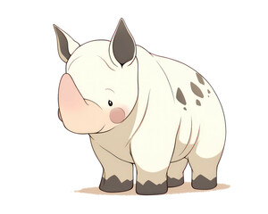Naklejka premium Rhinoceros isolated on a white background. Vector illustration.