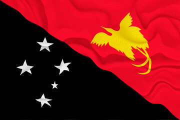 National flag  of Papua New Guinea. Background  with flag  of Papua New Guinea