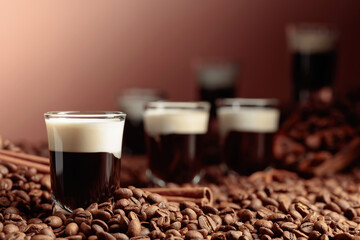 White Russian cocktail. Vodka, coffee liqueur, and cream.
