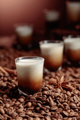 White Russian cocktail. Vodka, coffee liqueur, and cream.