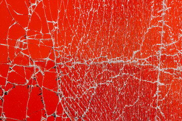 Dirty glass broken into a large number of pieces and parts