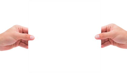 Human hands holding polaroid frame