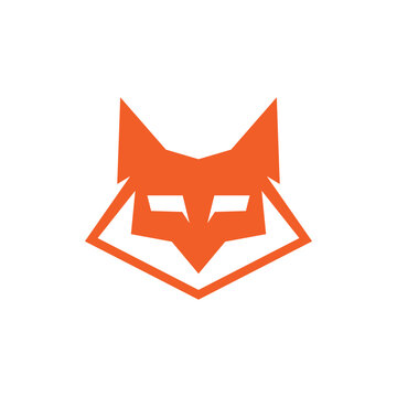 Head fox simple geometric creative logo