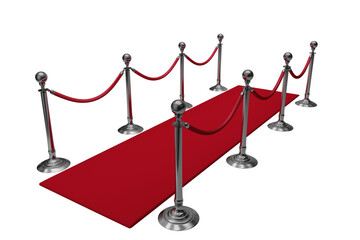 Red carpet and queue barrier