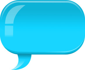 Graphic image of blue speech bubble symbol
