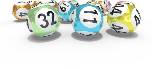 Naklejka premium Lottery balls with numbers