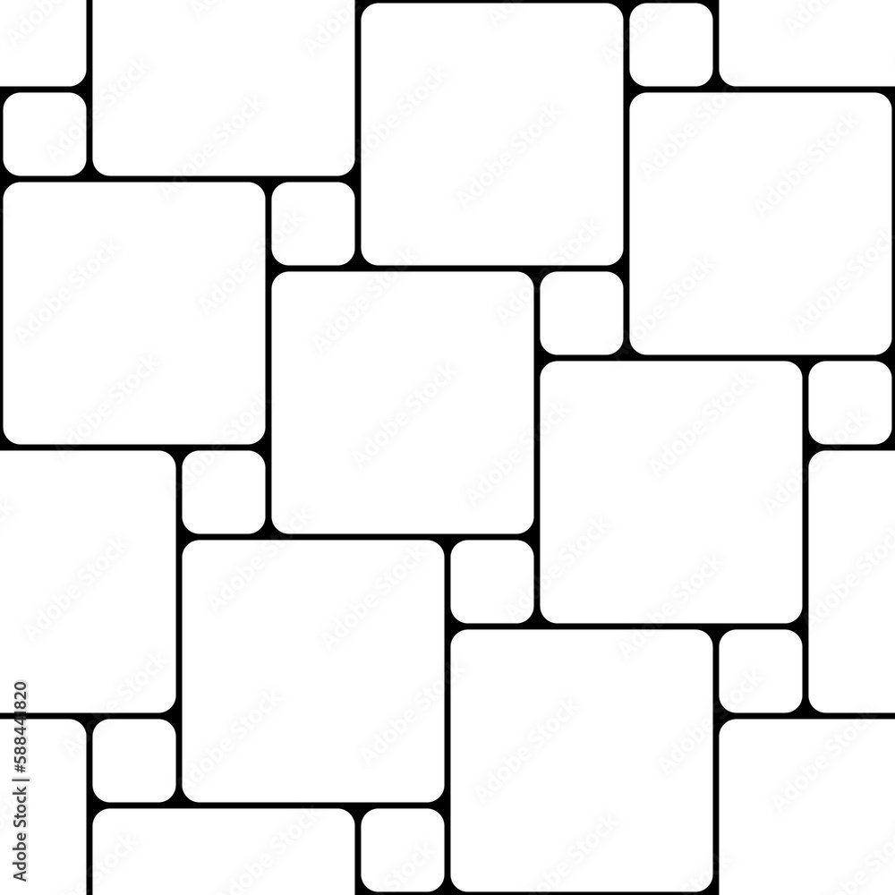 Poster geometric seamless pattern. repeating abstract square lattice. repeated black line on white backgrou