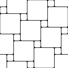 Geometric seamless pattern. Repeating abstract square lattice. Repeated black line on white background. Simple outline texture for design prints. repeat modern geometry tile. Vector illustration