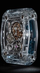 Gleaming Elegance as a Gorgeous Vintage Crystal Wristwatch Captured in Incredible Detail Generated by AI
