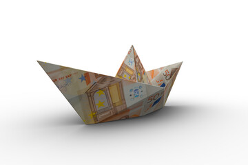 Origami paper boat