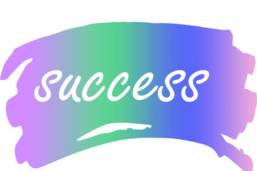 Digital image of success text on colorful paint
