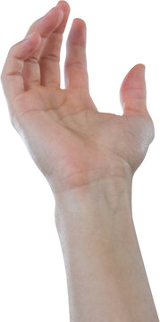 Cropped hand of man pretending to hold invisible object