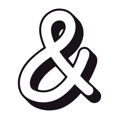 Ampersand Sign. Outline Hand Drawn Illustration