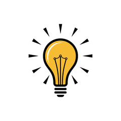 Light Bulb Lamp Icon Vector Template