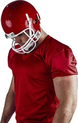 American football player looking at camera