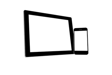 Naklejka premium Computer tablet with smart phone