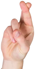 Fotobehang Hand crossing fingers for luck © vectorfusionart