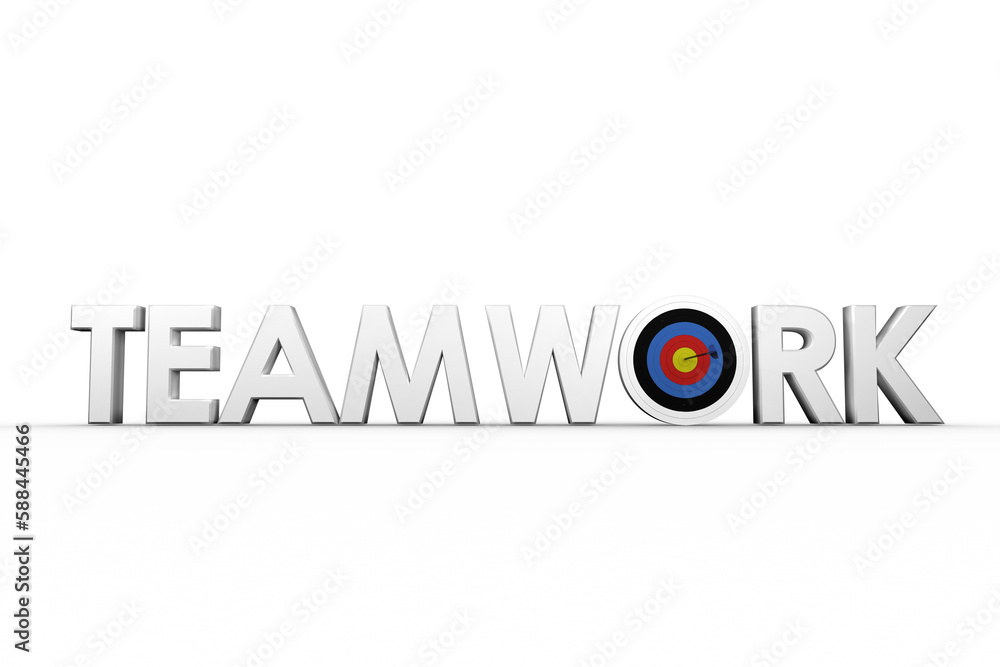 Poster Digitally generated image of the word teamwork