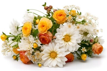 Obraz na płótnie Canvas bouquet, composizione floreale su sfondo bianco. Foto ad alta risoluzione.