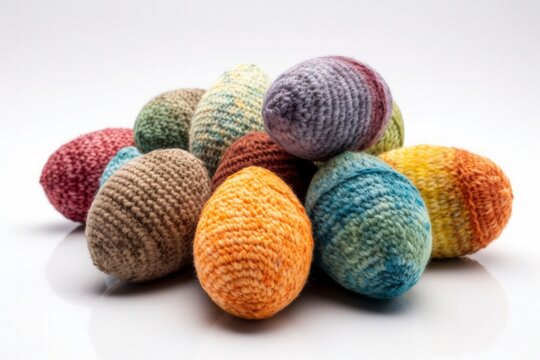 Uova di pasqua all&rsquo;uncinetto. amigurumi. uova fatte all&rsquo;uncinetto, uova fatte a maglia. Uova di stoffa. foto alta risoluzione. Pasqua. amigurumi. 
