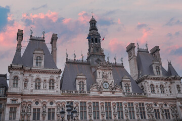 Fototapeta na wymiar City Hall of Paris Hotel de Ville.