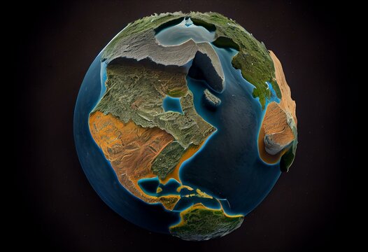 Pangaea or Pangea Earth Supercontinent. Generative AI