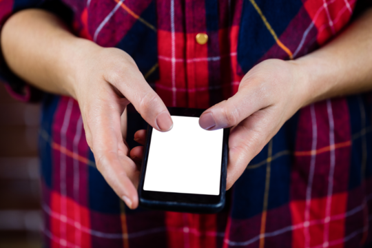 Woman using smart phone