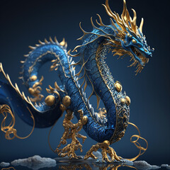 Fototapeta premium golden dragon statue