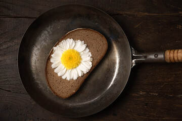 fried egg in a frying pan