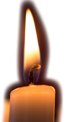 Close up of lit candle