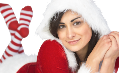 Pretty girl smiling in santa outfit