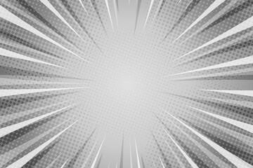 Gray comic pop art style background with rays pattern © Toing