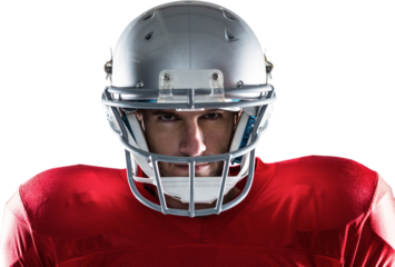 Close-up portrait of American football player