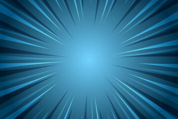 Blank sunburst blue background with rays