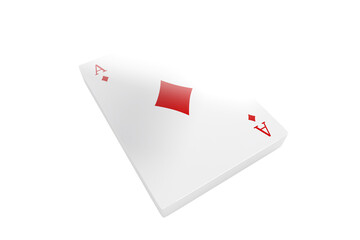 Playing cards with ace of diamonds on top