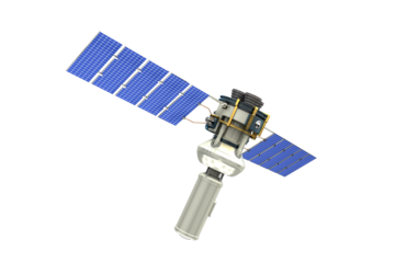 Vector image ofÂ 3d modern solar satellite