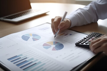 controllers working with balance sheet, efficiently managing financial data, strategizing for growth, and making informed decisions through continuous analysis and optimization, generative AI
