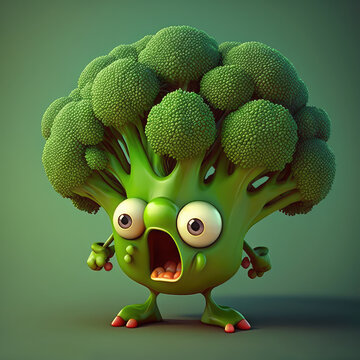 Generative AI Crazy Broccoli Man