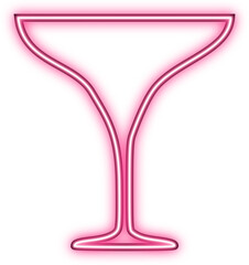 Obraz na płótnie Canvas Neon Outline of a cocktail glass