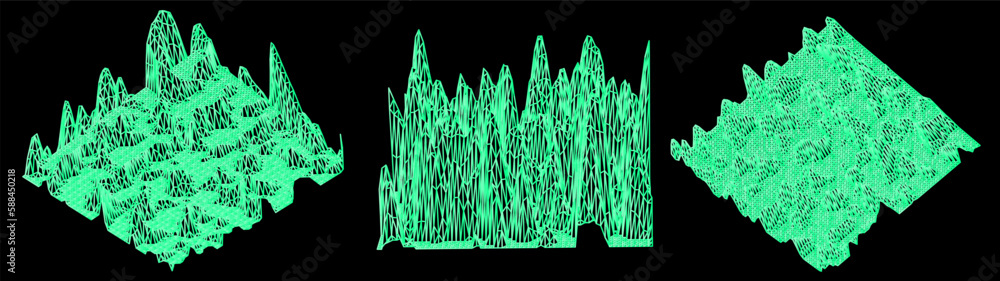 Fototapete Data visualization in a 3D abstract geometric graph. Analysis and mathematical statistics subject illustration.