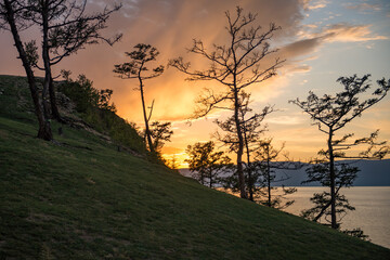 Fototapeta premium sunset in the mountains