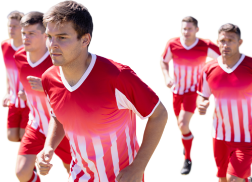 Sportsmen with arms around each other