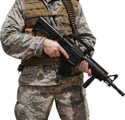 Military carrying a rifle 
